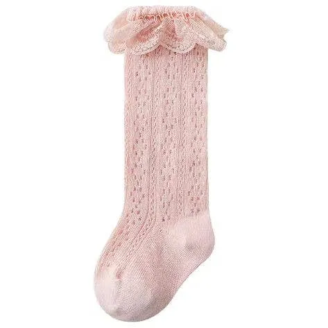 $7.50 EA - 12-36M X 3 - Baby & Toddler Lace Looking Knee High Socks - Pink