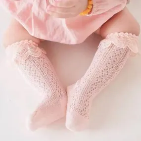 $7.50 EA - 12-36M X 3 - Baby & Toddler Lace Looking Knee High Socks - Pink