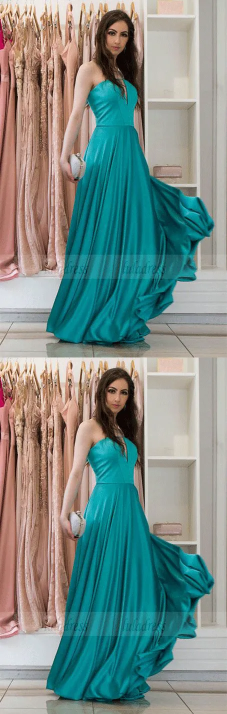 A-line Long Strapless Evening Dresses Simple Formal Gowns,BD99889