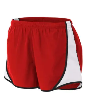 A4 NW5341 Womens 3" Speed Short - Scarlet White