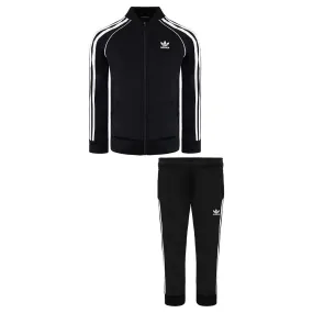 Adidas Logo Kids Black Tracksuit