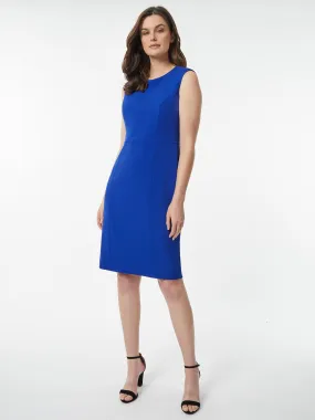 Banded Waist Stretch Crepe Sheath Dress