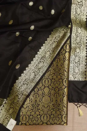 Black Banarasi Silk Brocade Suit With Banarasi Pure Katan Silk Kadwa Dupatta