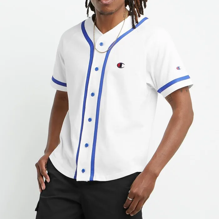 Champion C Patch Braided White Baseball Jersey