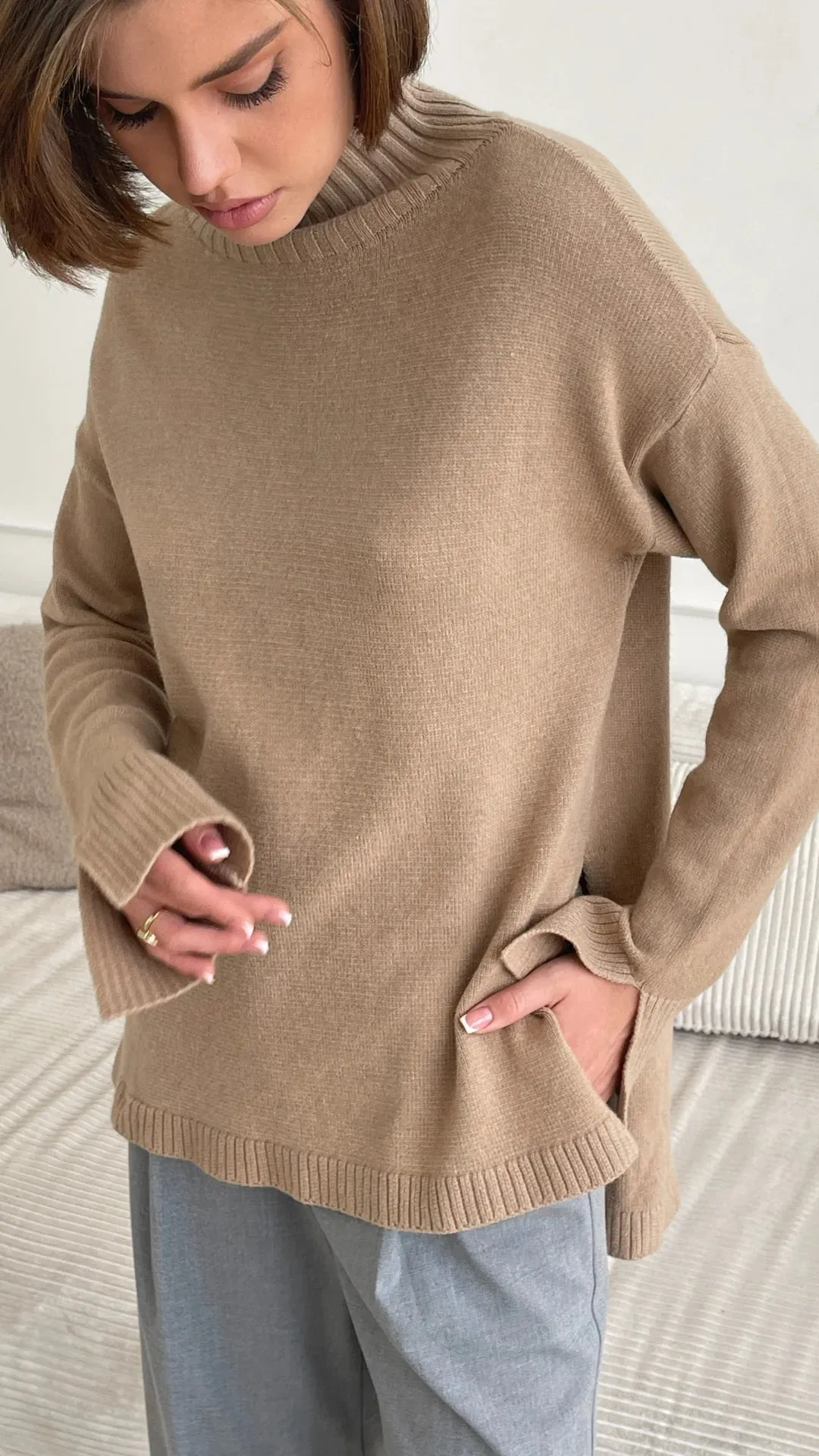 CHARLI MONA SWEATER IN CAMEL