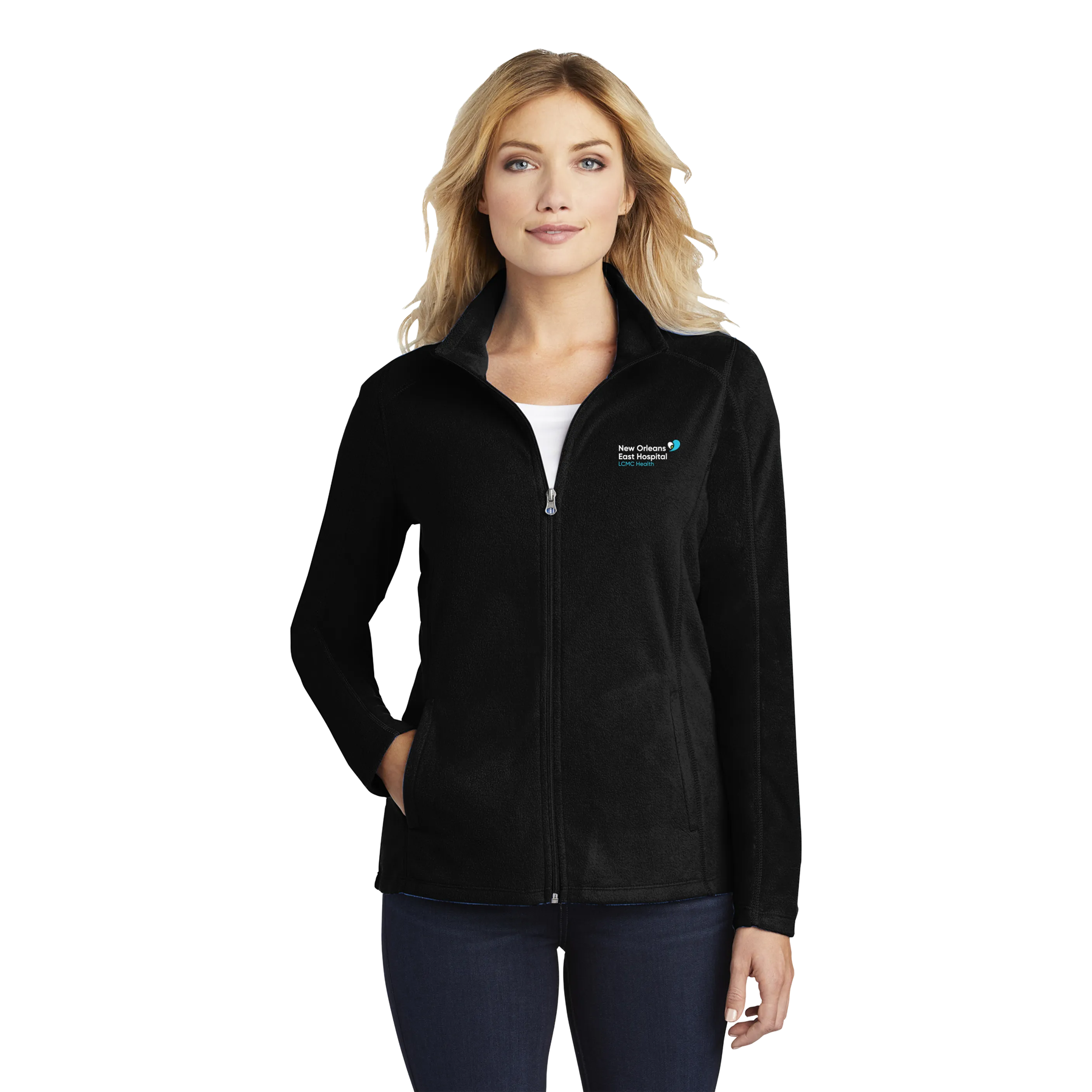 Close out - New Orleans East Hospital Personal Item Ladies Micro Fleece Jackets with Embroidered Logo