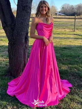 Elegant A-Line Spaghetti Straps Sleeveless Cheap Maxi Long Party Prom Gowns,Evening Dresses,WGP477