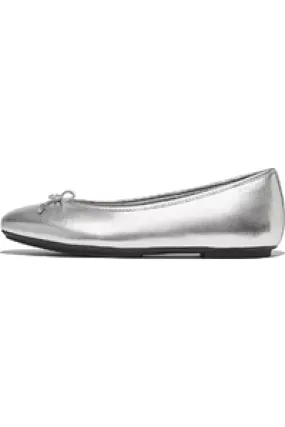 FitFlop Ballerina/Mary Jane in Silver Leather