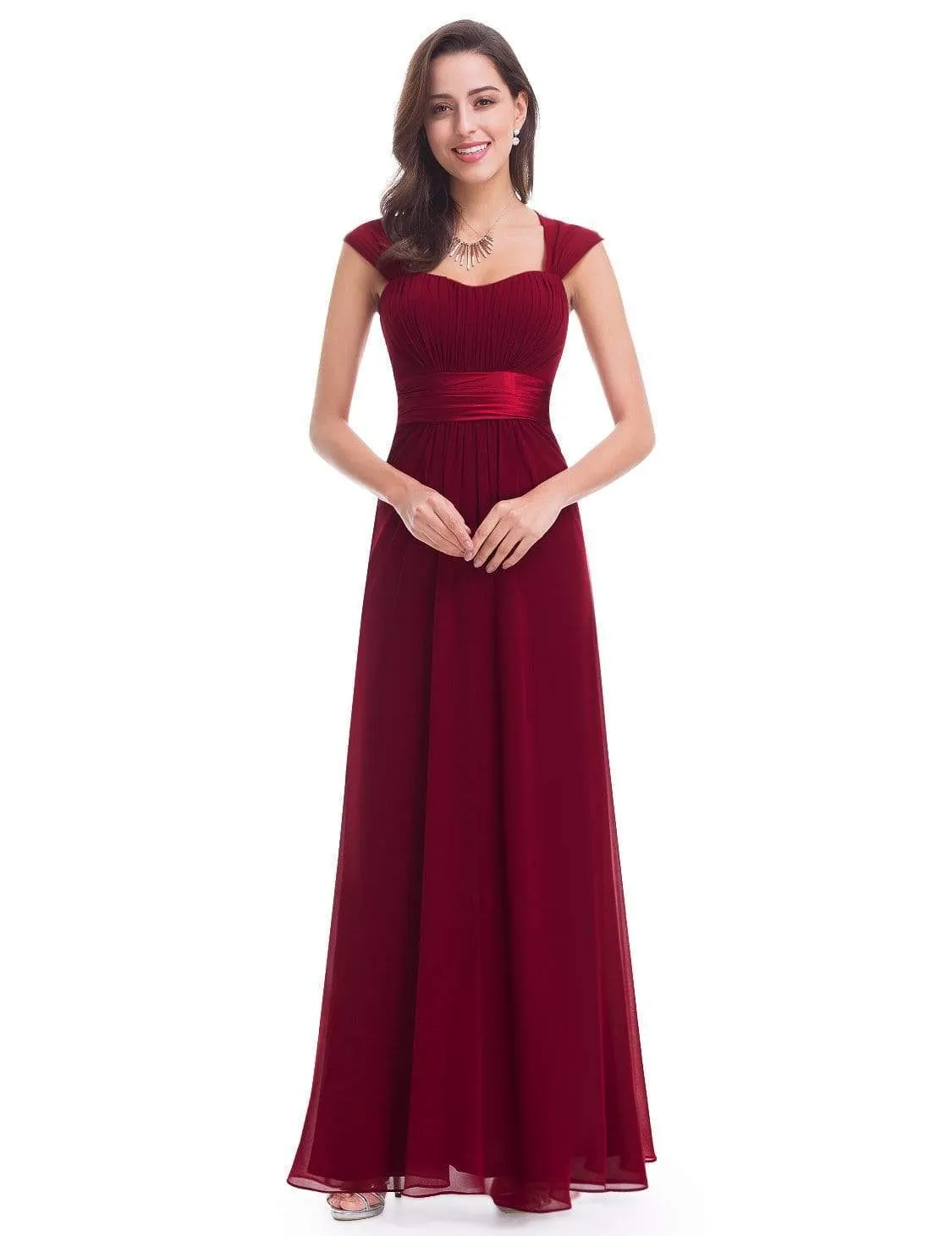 Floor Length Sweetheart Neckline Evening Dresses with Empire Waist