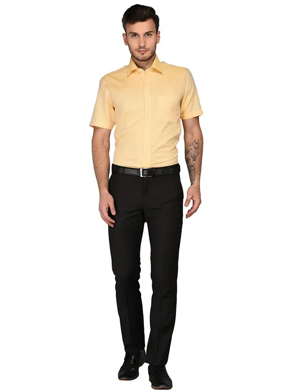 JadeBlue Light Yellow Regular Fit Formal Shirt