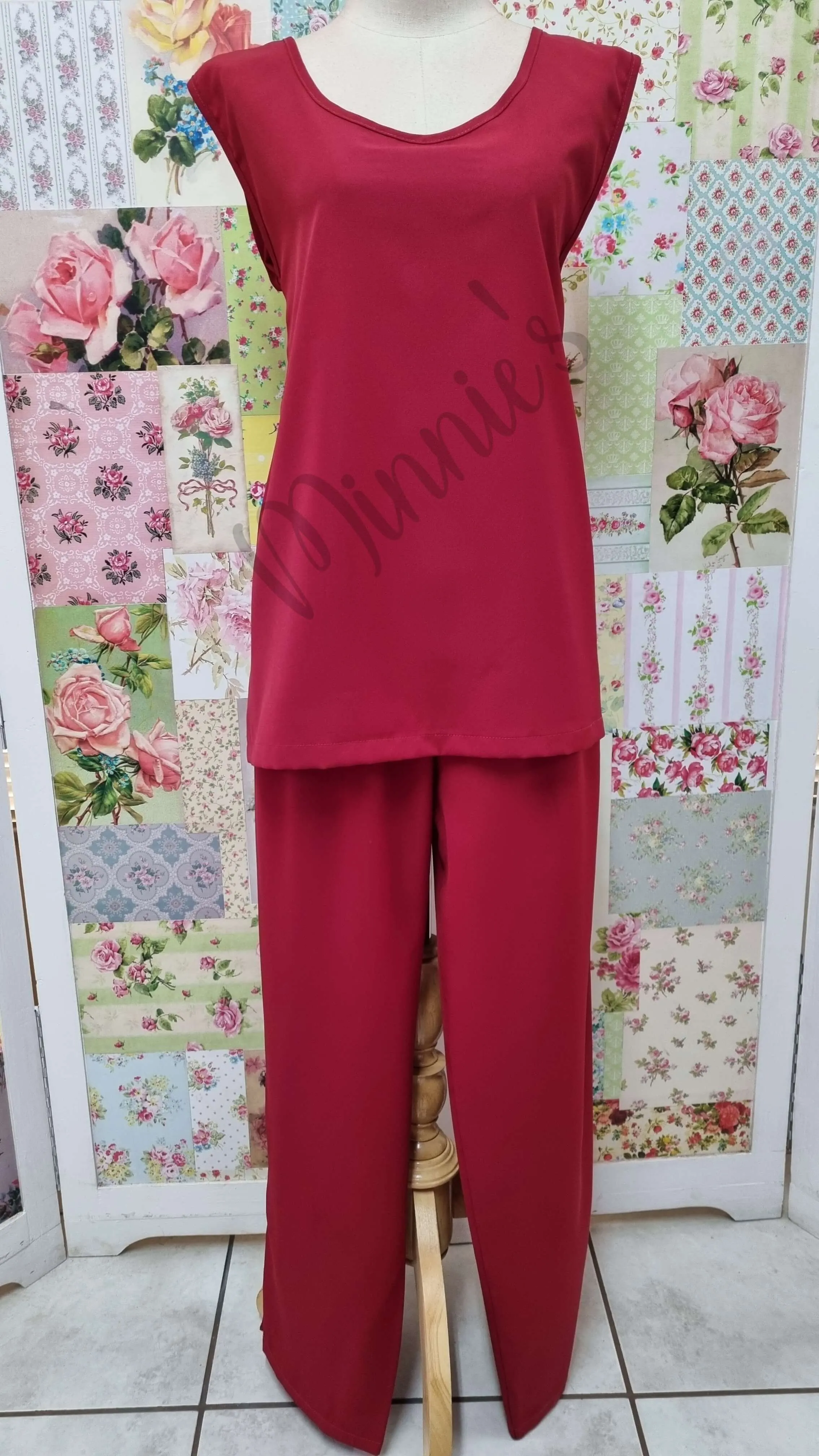 Maroon 3-Piece Pants Set HE072