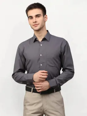 Men's Grey Solid Formal Shirts - Taantav