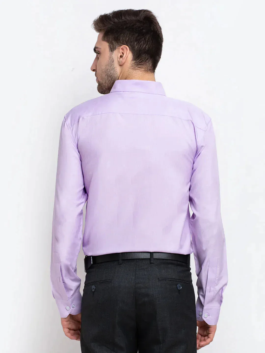 Men's Purple Button Down Collar Cotton Formal Shirt - Taantav