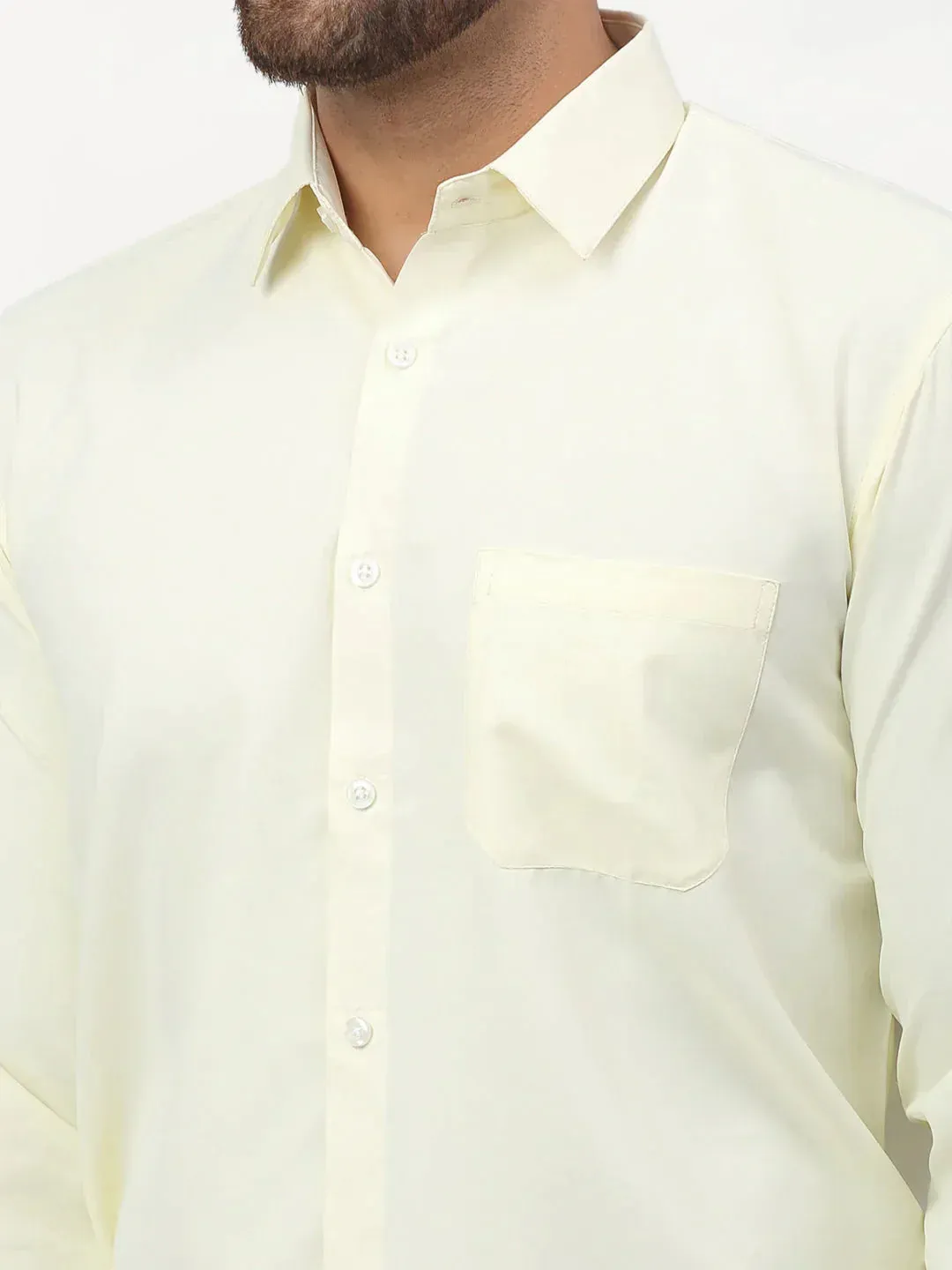 Men's Yellow Solid Formal Shirts - Taantav