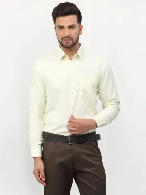 Men's Yellow Solid Formal Shirts - Taantav