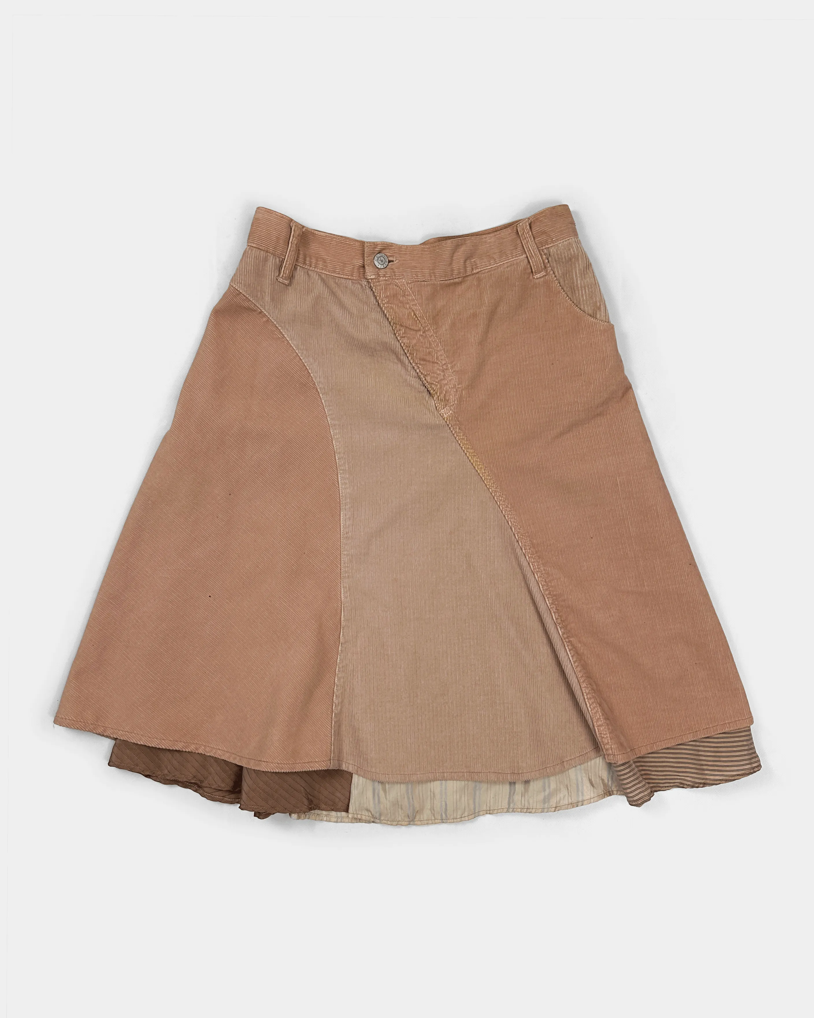 Michiko Koshino 2-Tone Corduroy Skirt 2000's