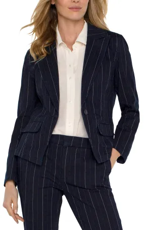 NOTCH COLLAR ONE BUTTON BLAZER