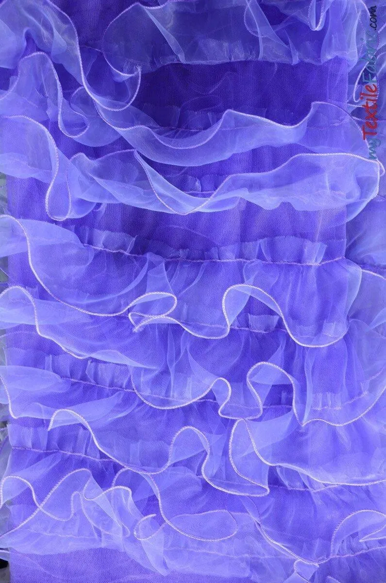 Organza Ruffled Mesh Fabric | Layered Ruffle Mesh Fabric | 57" Wide | Multiple Colors |