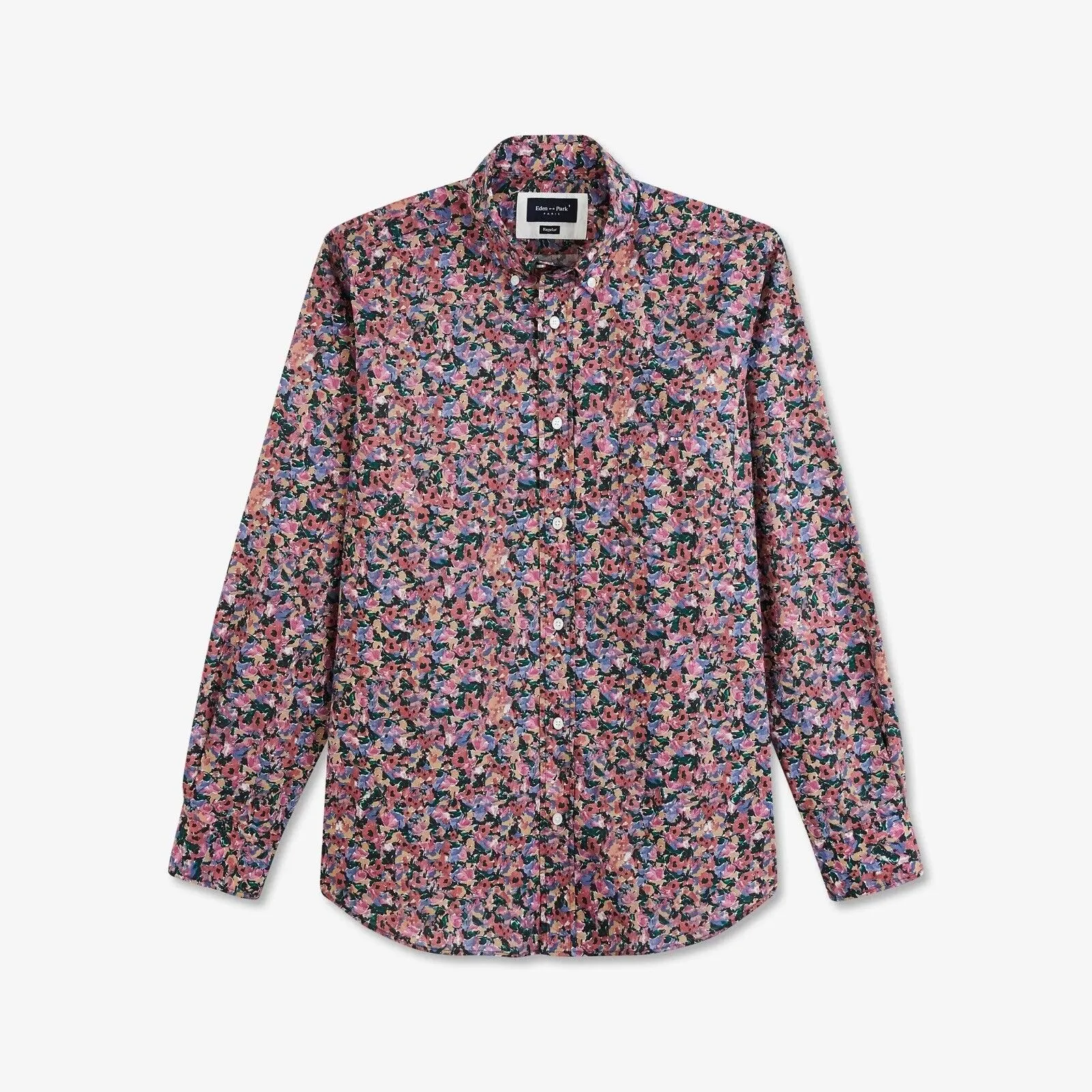 Poplin Shirt with a Floral Motif